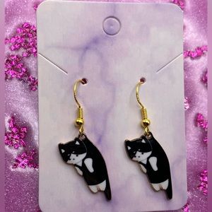 3 for $12 - Black Dangling Cat Earrings